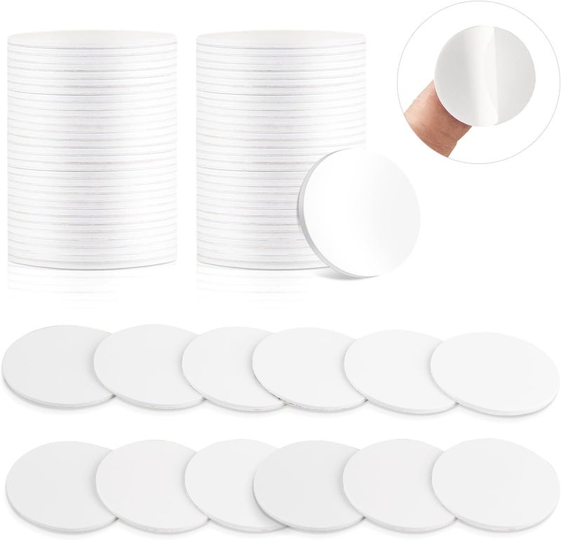 Telooco NFC Tag Stickers White NTAG215 Tag Rewritable Round Coin NFC Cards with Adhesive Back Compatible with Mobile Phones(50Pcs) - Image 1